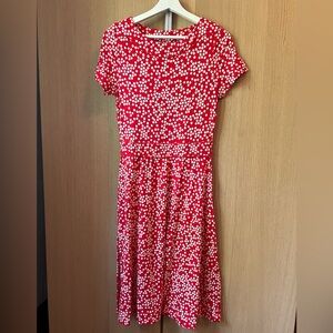 Boden Ava dress, red and white “star” polka dot, size 8R